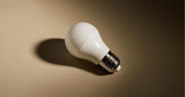 Soft white bulb glowing warmly