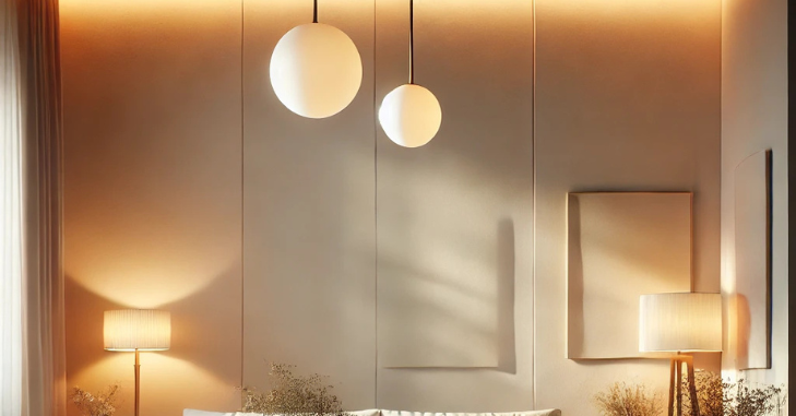 Warmly lit bathroom with soft white lighting