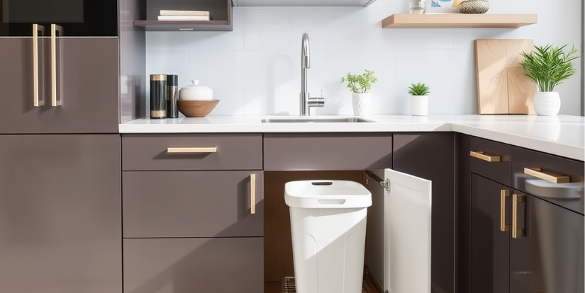 pull out trash can under sink