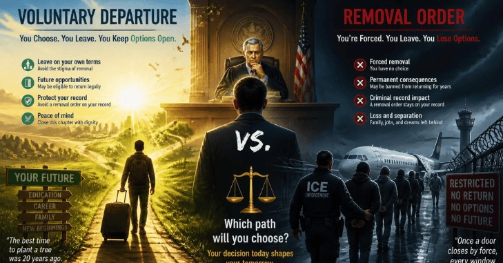 Voluntary Departure vs a Removal Order vs Expedited Removal