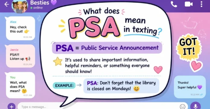 PSA Meaning in Text